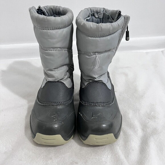 Lands End Girls Snow Boots Size 12 Gray Insulated Fleece Winter Outdoor Zipped - Picture 4 of 9